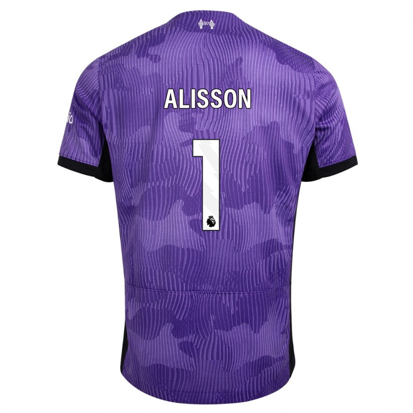 Niño Camiseta Alisson #1 Púrpura Equipación Tercera 2023/24 La Camisa Perú