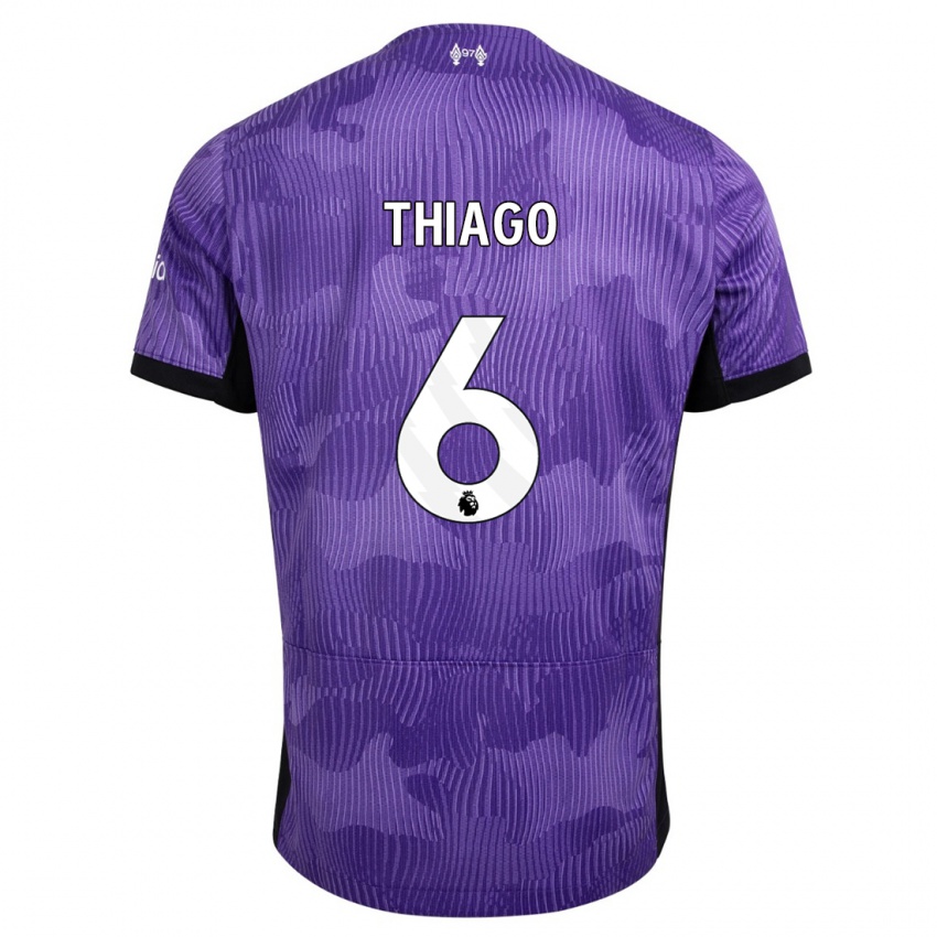 Niño Camiseta Thiago #6 Púrpura Equipación Tercera 2023/24 La Camisa Perú