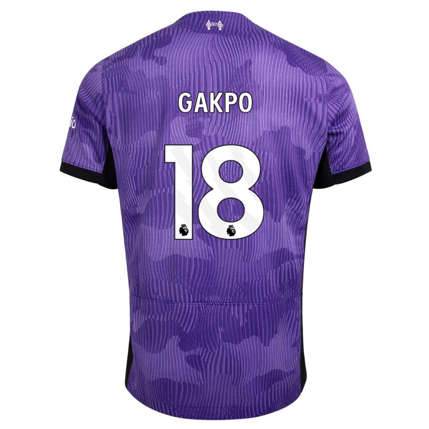 Niño Camiseta Cody Gakpo #18 Púrpura Equipación Tercera 2023/24 La Camisa Perú