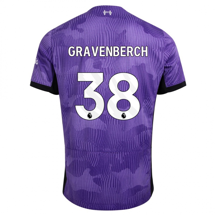 Niño Camiseta Ryan Gravenberch #38 Púrpura Equipación Tercera 2023/24 La Camisa Perú