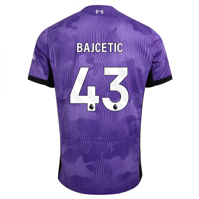 Niño Camiseta Stefan Bajcetic #43 Púrpura Equipación Tercera 2023/24 La Camisa Perú