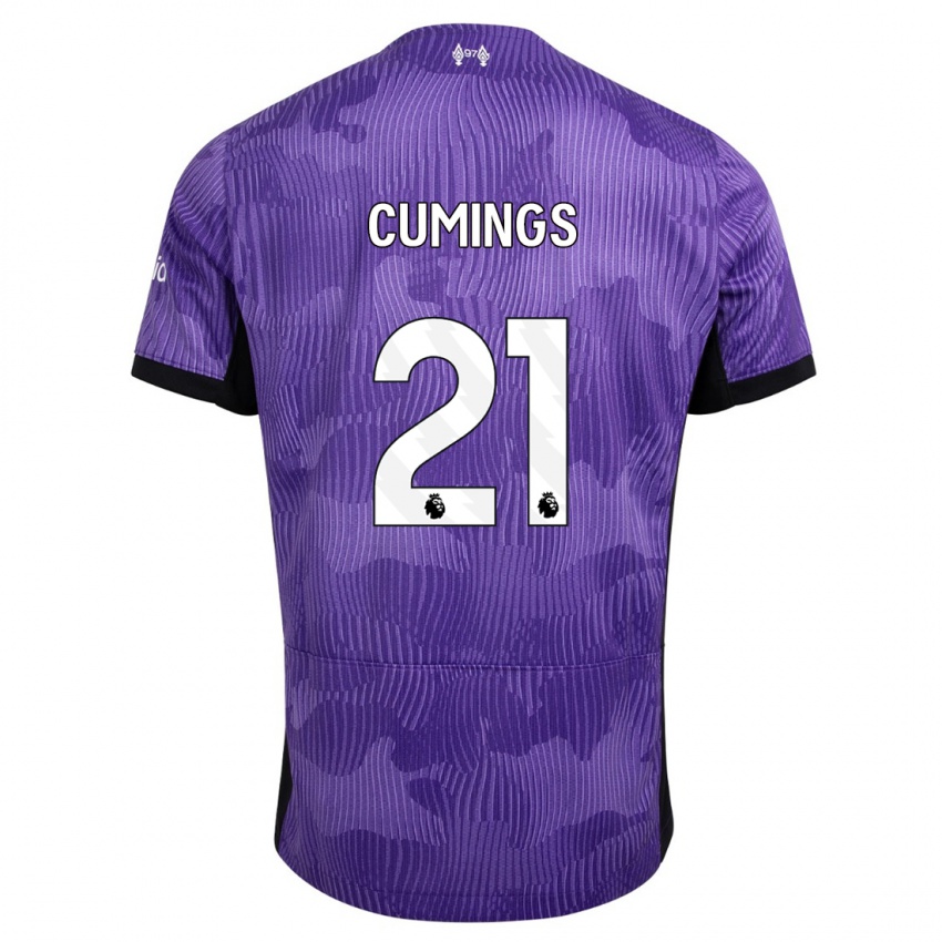 Niño Camiseta Eartha Cumings #21 Púrpura Equipación Tercera 2023/24 La Camisa Perú