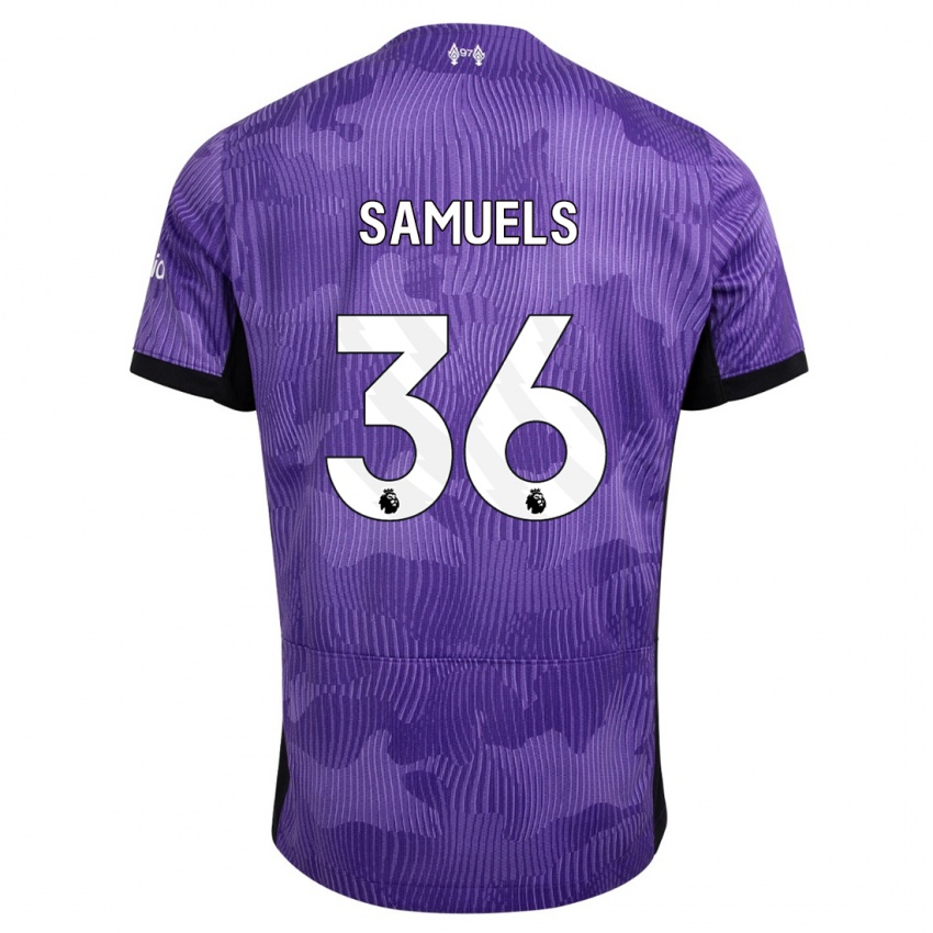 Niño Camiseta Kerron Samuels #36 Púrpura Equipación Tercera 2023/24 La Camisa Perú