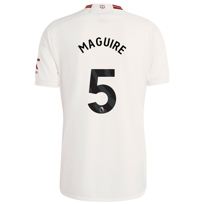 Niño Camiseta Harry Maguire #5 Blanco Equipación Tercera 2023/24 La Camisa Perú