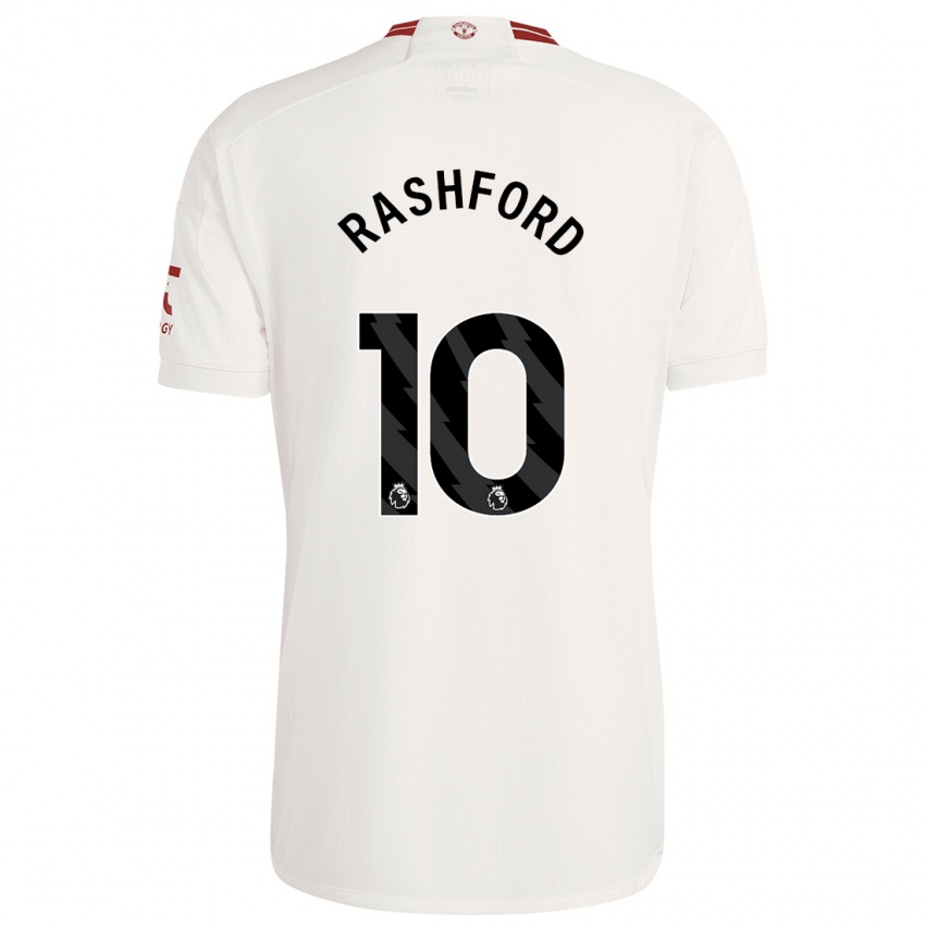 Niño Camiseta Marcus Rashford #10 Blanco Equipación Tercera 2023/24 La Camisa Perú