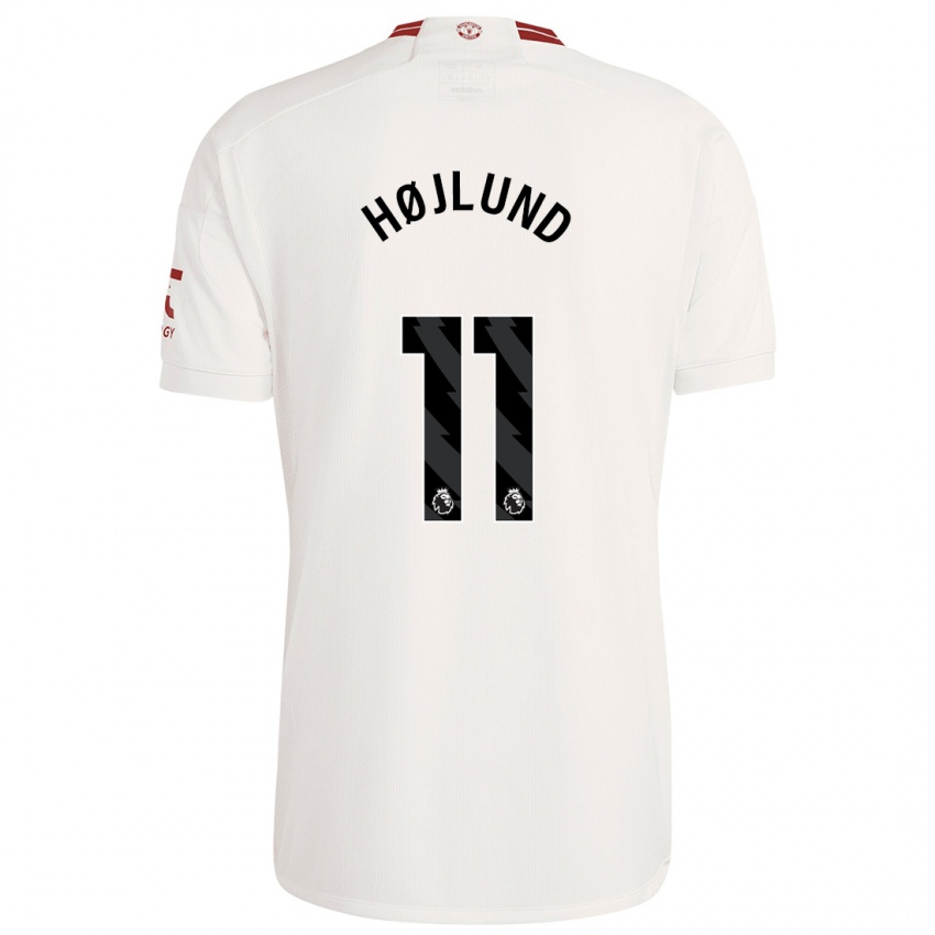 Niño Camiseta Rasmus Højlund #11 Blanco Equipación Tercera 2023/24 La Camisa Perú