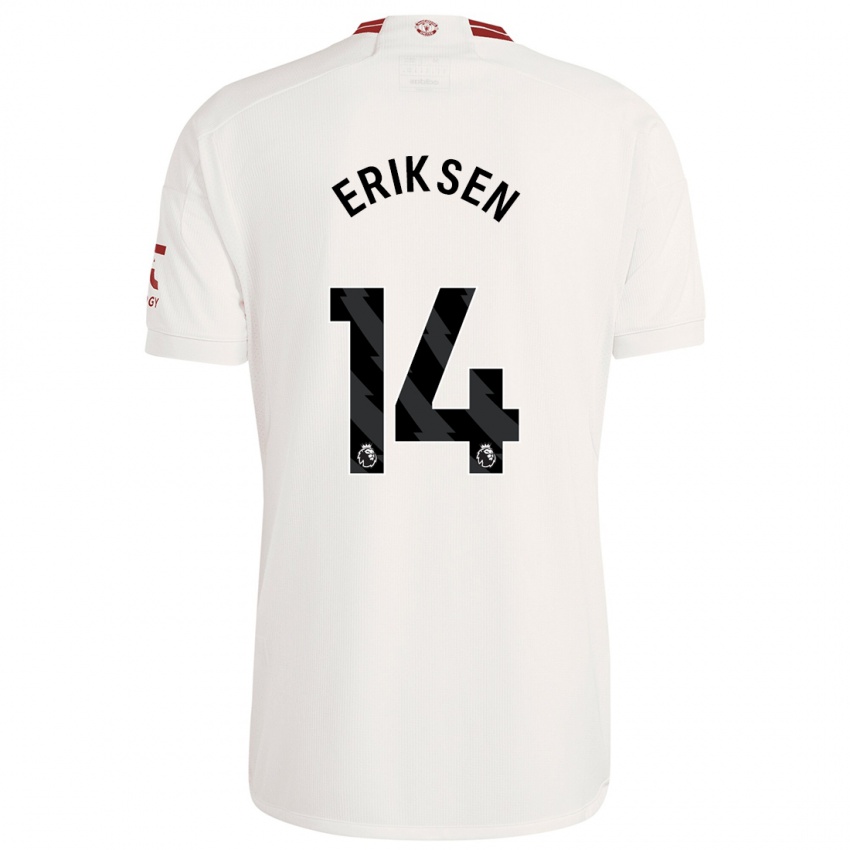 Niño Camiseta Christian Eriksen #14 Blanco Equipación Tercera 2023/24 La Camisa Perú