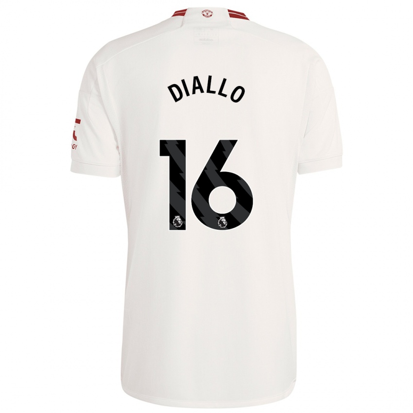 Niño Camiseta Amad Diallo #16 Blanco Equipación Tercera 2023/24 La Camisa Perú