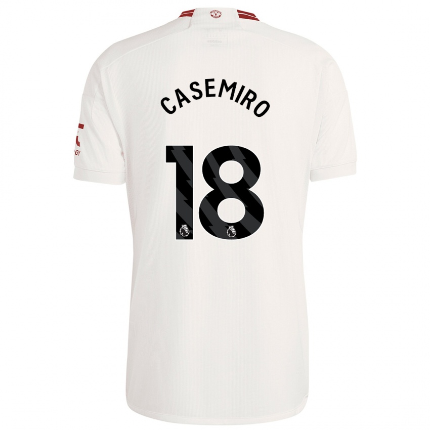 Niño Camiseta Casemiro #18 Blanco Equipación Tercera 2023/24 La Camisa Perú