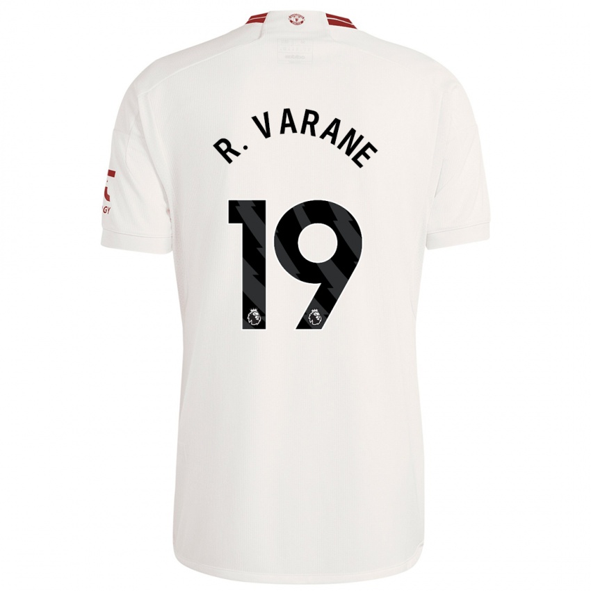 Niño Camiseta Raphael Varane #19 Blanco Equipación Tercera 2023/24 La Camisa Perú