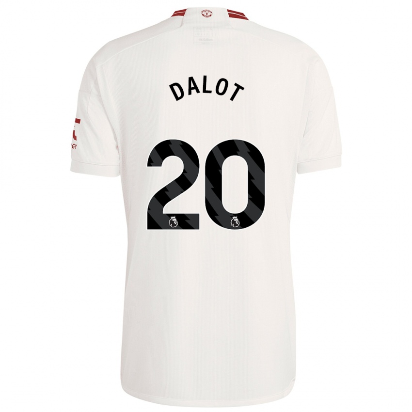 Niño Camiseta Diogo Dalot #20 Blanco Equipación Tercera 2023/24 La Camisa Perú