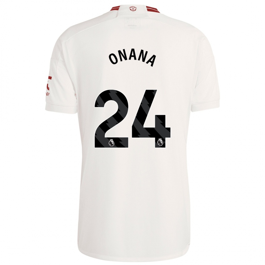 Niño Camiseta André Onana #24 Blanco Equipación Tercera 2023/24 La Camisa Perú