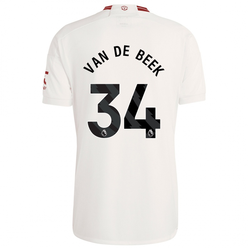 Niño Camiseta Donny Van De Beek #34 Blanco Equipación Tercera 2023/24 La Camisa Perú