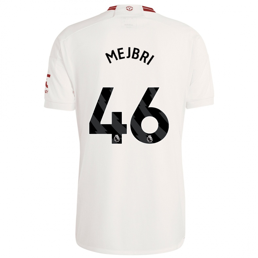 Niño Camiseta Hannibal Mejbri #46 Blanco Equipación Tercera 2023/24 La Camisa Perú