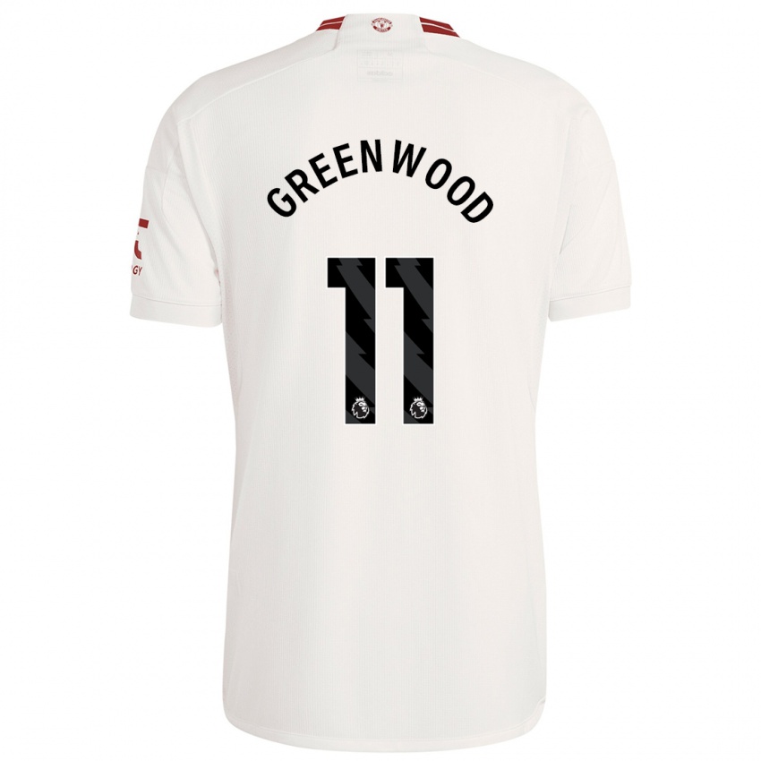 Niño Camiseta Mason Greenwood #11 Blanco Equipación Tercera 2023/24 La Camisa Perú