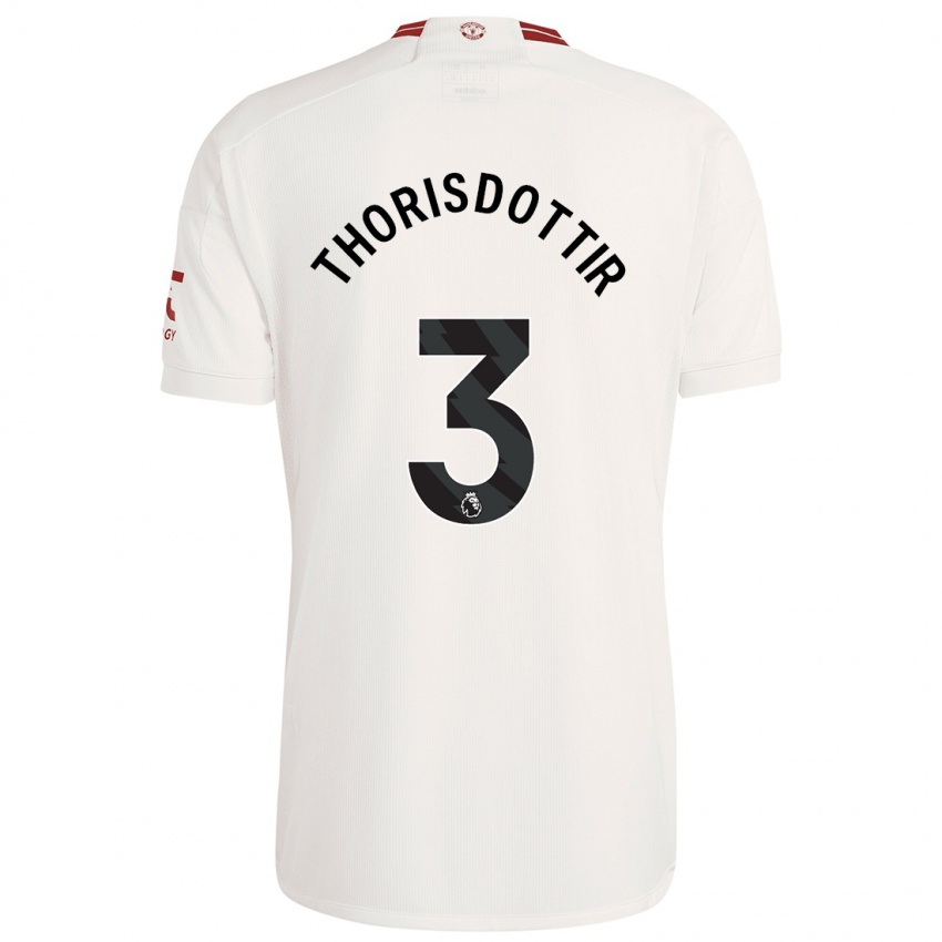 Niño Camiseta Maria Thorisdottir #3 Blanco Equipación Tercera 2023/24 La Camisa Perú