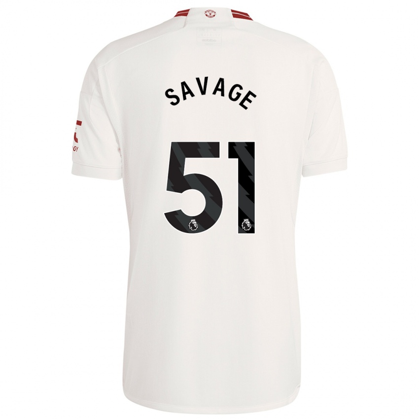 Niño Camiseta Charlie Savage #51 Blanco Equipación Tercera 2023/24 La Camisa Perú