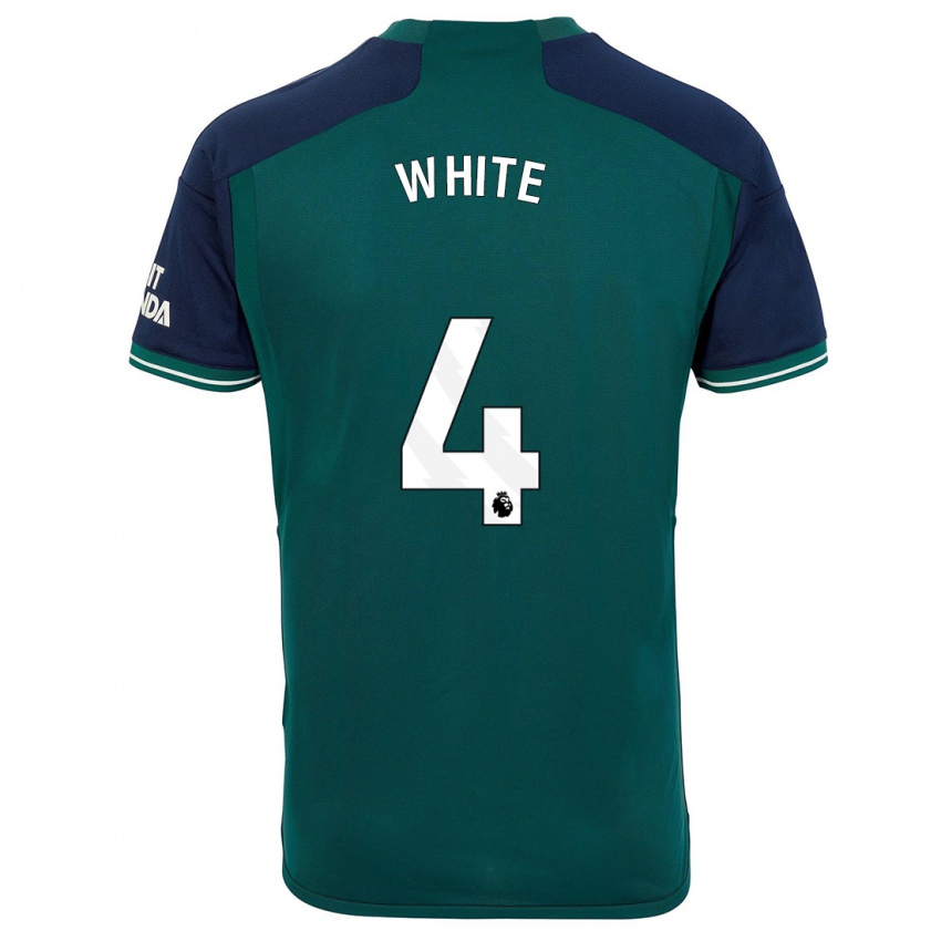 Niño Camiseta Ben White #4 Verde Equipación Tercera 2023/24 La Camisa Perú