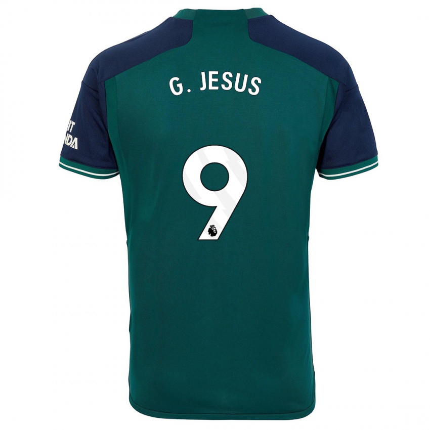 Niño Camiseta Gabriel Jesus #9 Verde Equipación Tercera 2023/24 La Camisa Perú