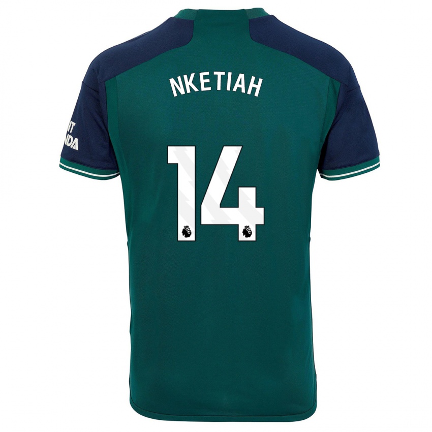 Niño Camiseta Eddie Nketiah #14 Verde Equipación Tercera 2023/24 La Camisa Perú