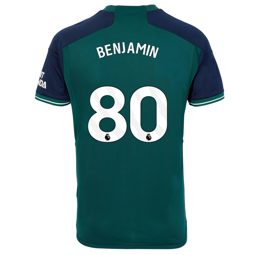 Niño Camiseta Omari Benjamin #80 Verde Equipación Tercera 2023/24 La Camisa Perú