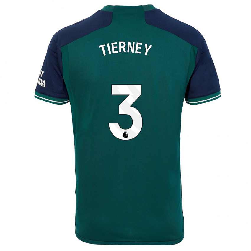 Niño Camiseta Kieran Tierney #3 Verde Equipación Tercera 2023/24 La Camisa Perú