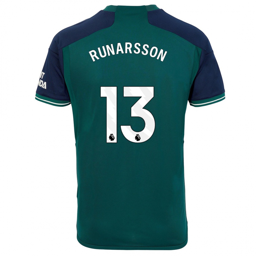 Niño Camiseta Runar Alex Runarsson #13 Verde Equipación Tercera 2023/24 La Camisa Perú