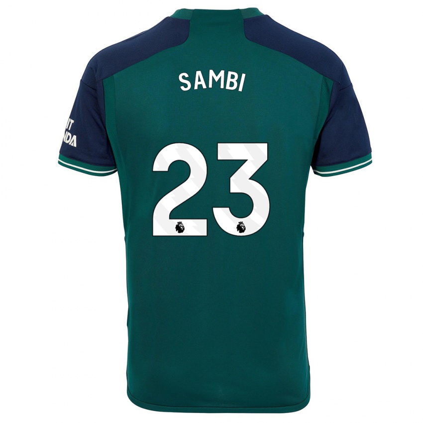 Niño Camiseta Albert Sambi Lokonga #23 Verde Equipación Tercera 2023/24 La Camisa Perú