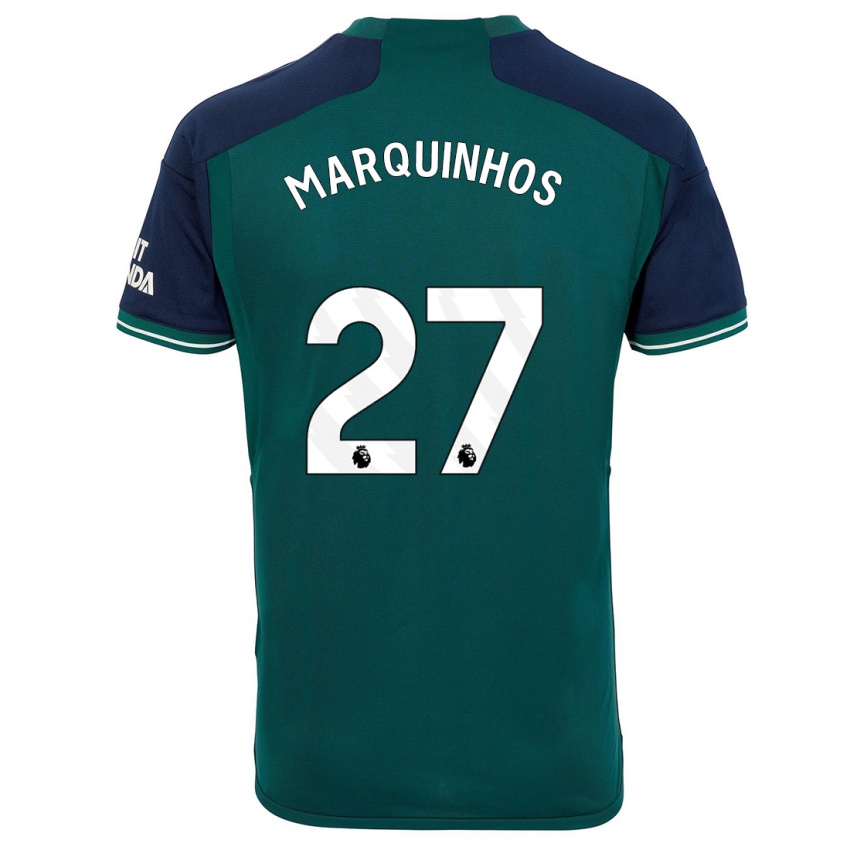 Niño Camiseta Marquinhos #27 Verde Equipación Tercera 2023/24 La Camisa Perú