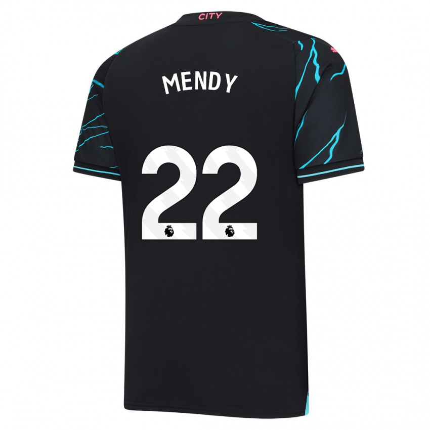 Niño Camiseta Benjamin Mendy #22 Azul Oscuro Equipación Tercera 2023/24 La Camisa Perú