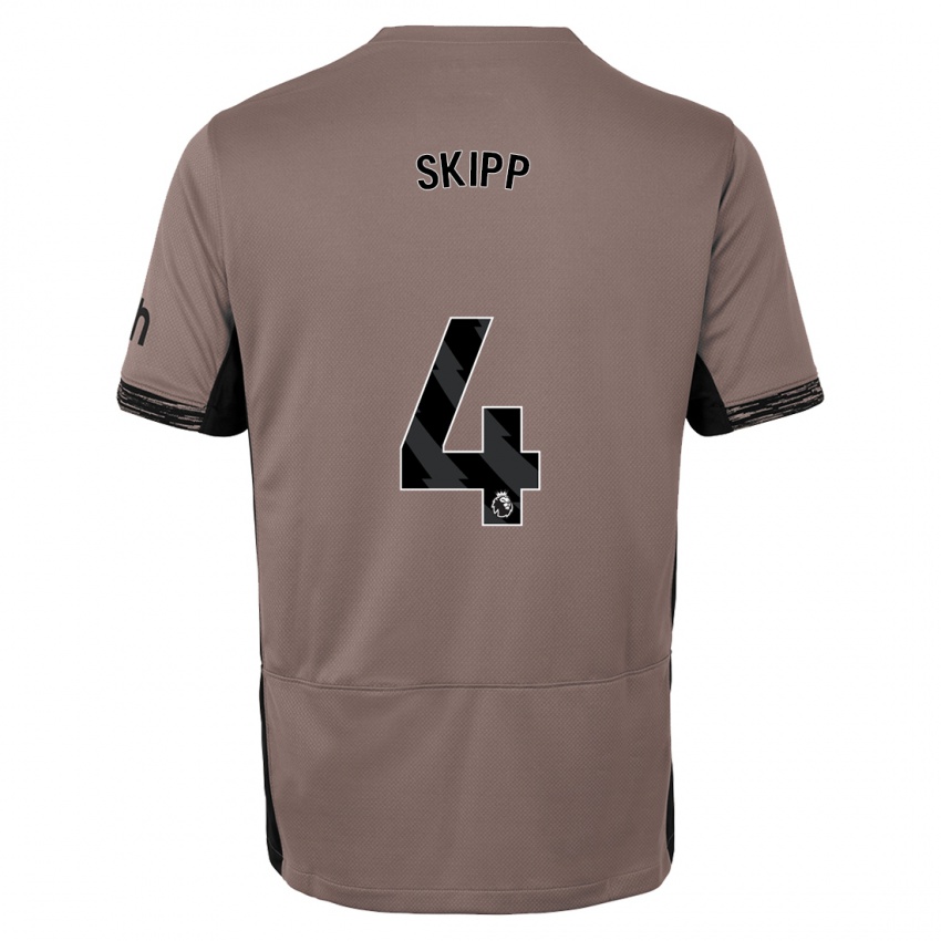 Niño Camiseta Oliver Skipp #4 Beige Obscuro Equipación Tercera 2023/24 La Camisa Perú