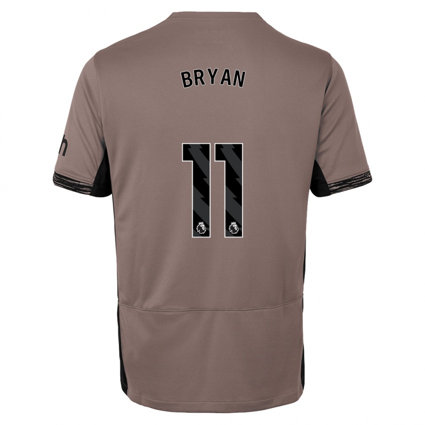 Niño Camiseta Bryan Gil #11 Beige Obscuro Equipación Tercera 2023/24 La Camisa Perú