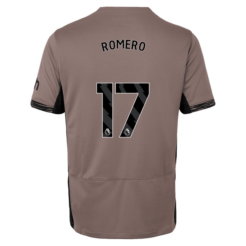 Niño Camiseta Cristian Romero #17 Beige Obscuro Equipación Tercera 2023/24 La Camisa Perú