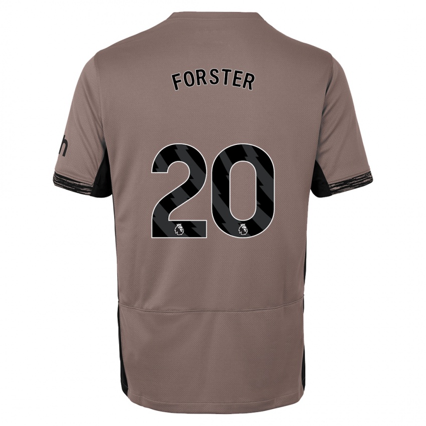 Niño Camiseta Fraser Forster #20 Beige Obscuro Equipación Tercera 2023/24 La Camisa Perú