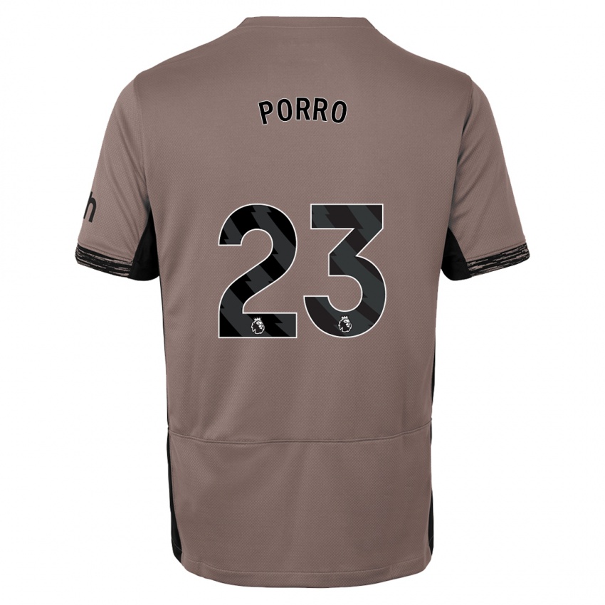 Niño Camiseta Pedro Porro #23 Beige Obscuro Equipación Tercera 2023/24 La Camisa Perú