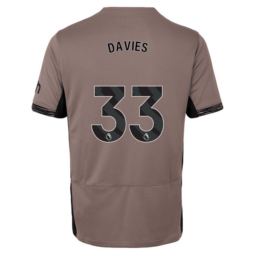 Niño Camiseta Ben Davies #33 Beige Obscuro Equipación Tercera 2023/24 La Camisa Perú