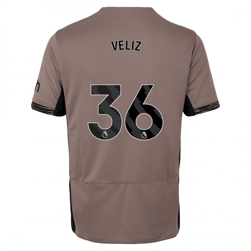 Niño Camiseta Alejo Véliz #36 Beige Obscuro Equipación Tercera 2023/24 La Camisa Perú