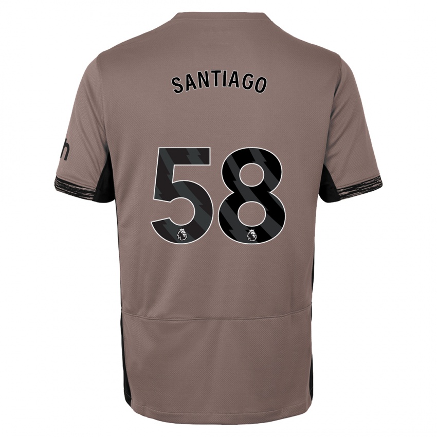 Niño Camiseta Yago Santiago #58 Beige Obscuro Equipación Tercera 2023/24 La Camisa Perú