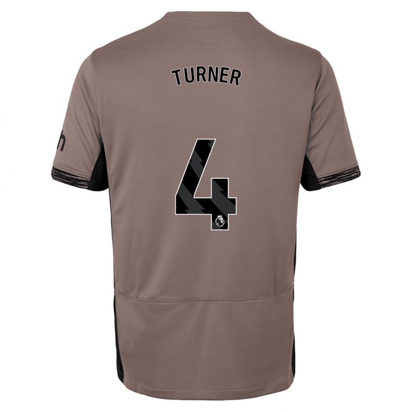 Niño Camiseta Amy Turner #4 Beige Obscuro Equipación Tercera 2023/24 La Camisa Perú