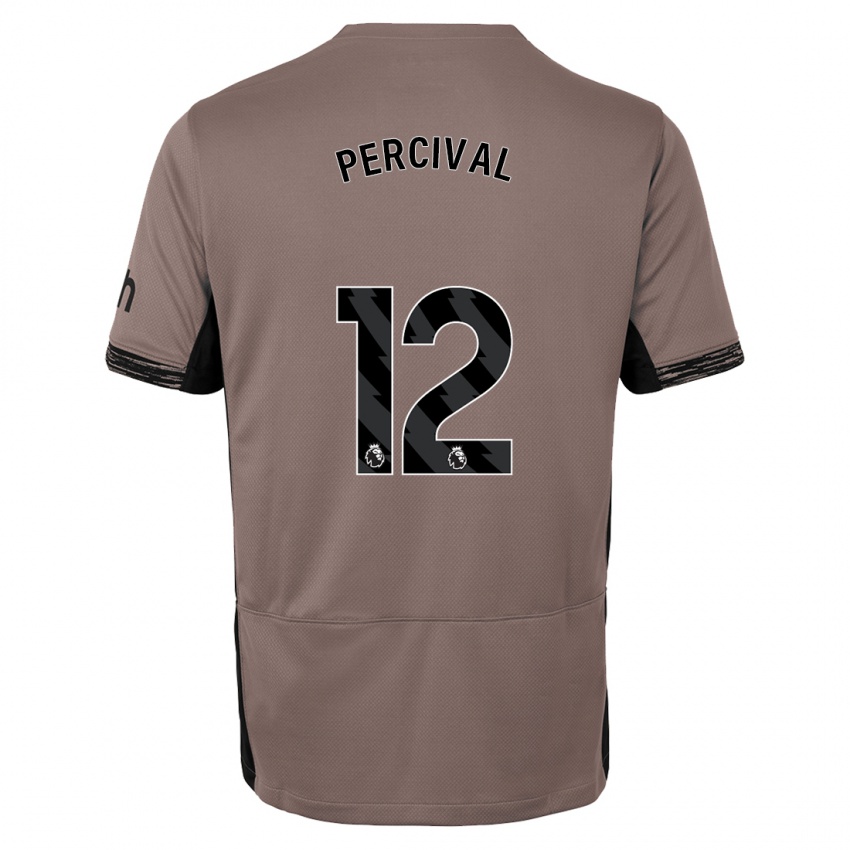 Niño Camiseta Ria Percival #12 Beige Obscuro Equipación Tercera 2023/24 La Camisa Perú