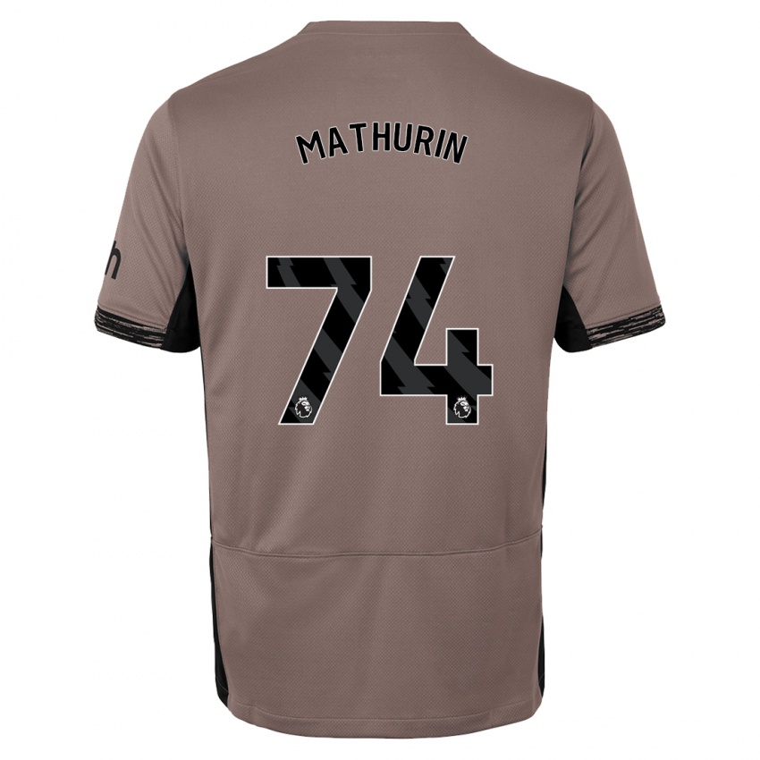 Niño Camiseta Roshaun Mathurin #74 Beige Obscuro Equipación Tercera 2023/24 La Camisa Perú