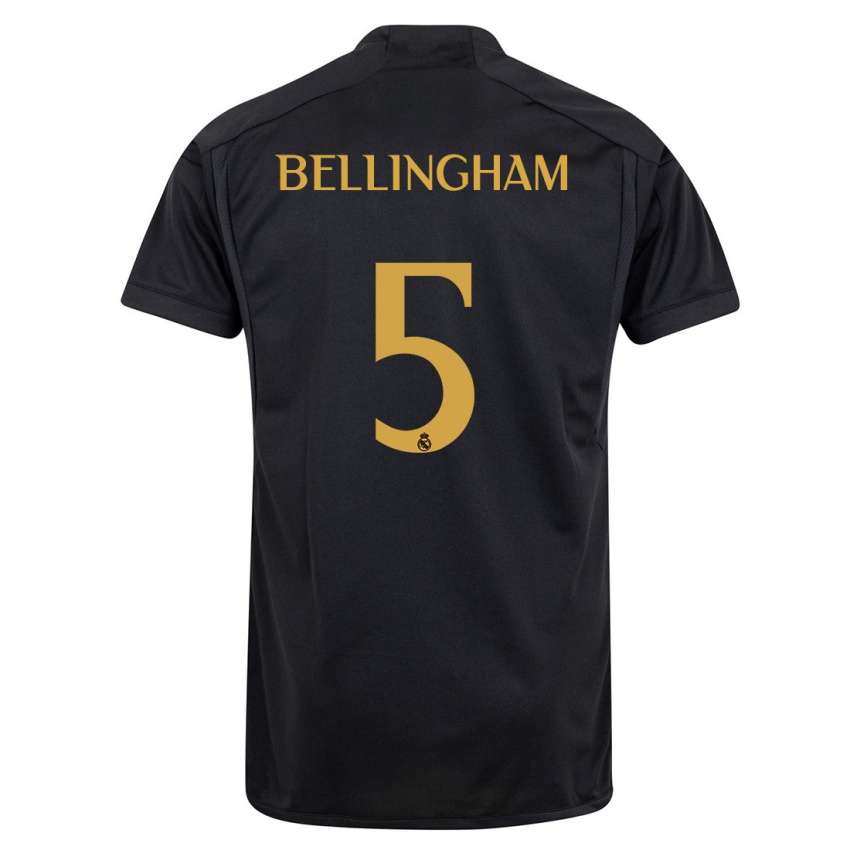 Niño Camiseta Jude Bellingham #5 Negro Equipación Tercera 2023/24 La Camisa Perú