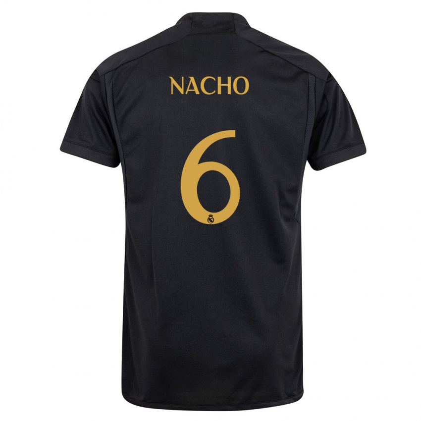 Niño Camiseta Nacho Fernandez #6 Negro Equipación Tercera 2023/24 La Camisa Perú