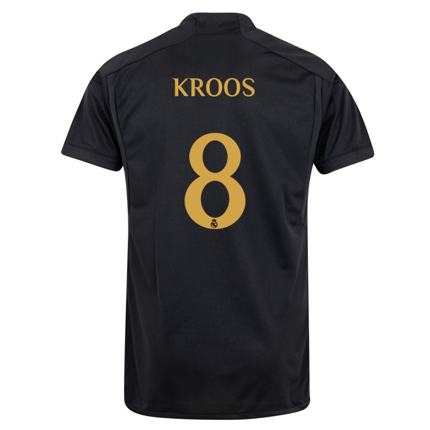 Niño Camiseta Toni Kroos #8 Negro Equipación Tercera 2023/24 La Camisa Perú