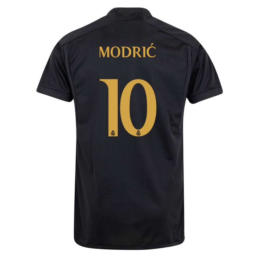 Niño Camiseta Luka Modric #10 Negro Equipación Tercera 2023/24 La Camisa Perú