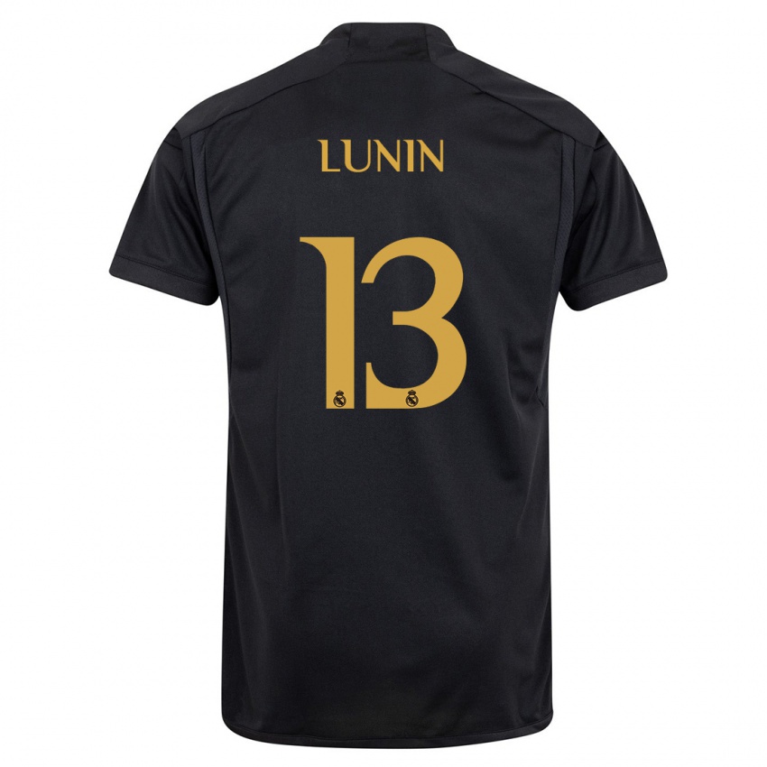 Niño Camiseta Andriy Lunin #13 Negro Equipación Tercera 2023/24 La Camisa Perú