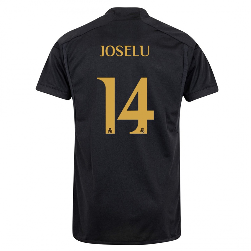 Niño Camiseta Joselu #14 Negro Equipación Tercera 2023/24 La Camisa Perú