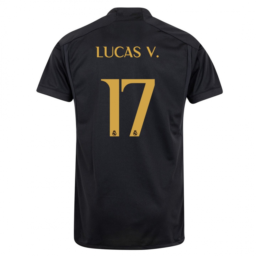 Niño Camiseta Lucas Vazquez #17 Negro Equipación Tercera 2023/24 La Camisa Perú