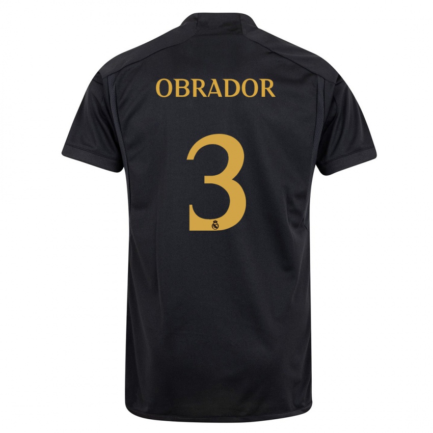 Niño Camiseta Rafel Obrador #3 Negro Equipación Tercera 2023/24 La Camisa Perú