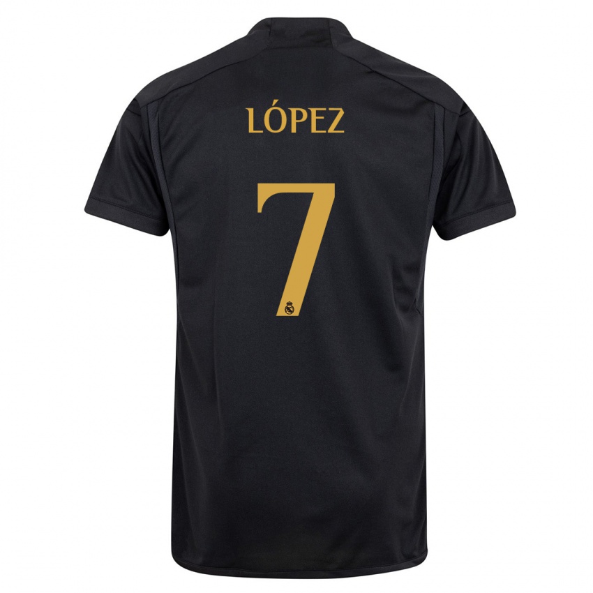 Niño Camiseta Noel López #7 Negro Equipación Tercera 2023/24 La Camisa Perú